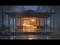 Gentle Rain on the Open Bedroom — Dark Japanese Forest Night | 12 Hours Deep Sleep