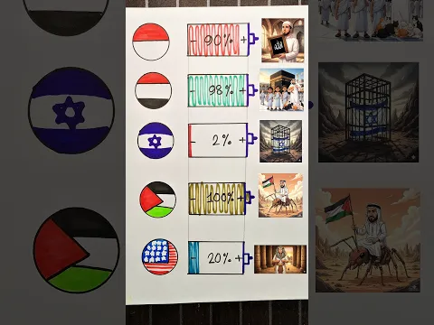 رسمت أعلام الدول العربية كلها💪منى بتلون الاعلام😍صوتولنا اول كومنت #رسم#israel#palestine #yemen