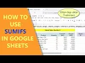 Google Sheets SUMIFS Function Sum Numbers based on Conditions Spreadsheet Tutorial