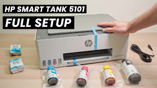 Full Setup of the HP Smart Tank 5101 Printer Install Ink Print Heads Connect Print and Scan