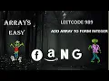 Add Array To form Integer Leetcode 989 Zero To FAANG DSA Bootcamp