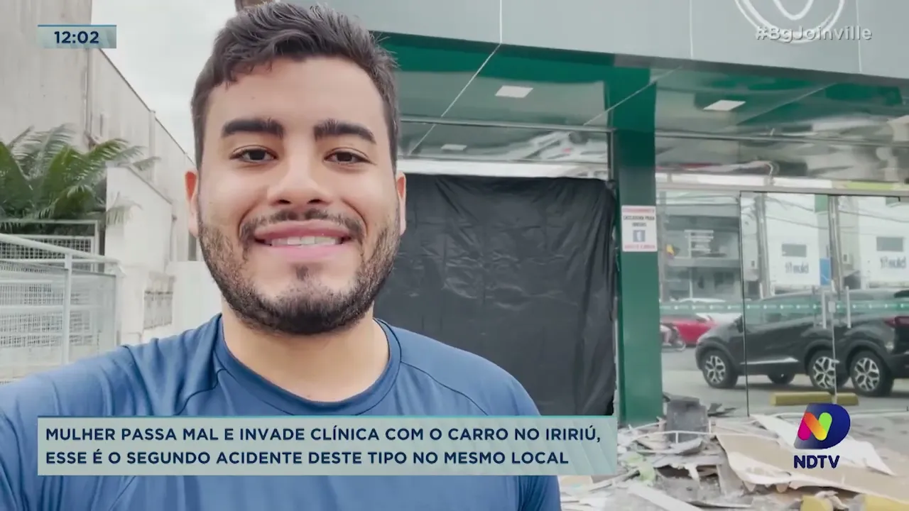 Mulher passa mal e invade clínica com o carro no Iririú, esse é o segundo acidente deste tipo