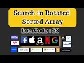 Search In Rotated Sorted Array LeetCode 33
