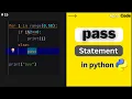 pass statement in python pass statement in hindi pass statement pass statement for beginners