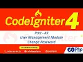 Change Password User Management Module CodeIgniter 4 Tutorials