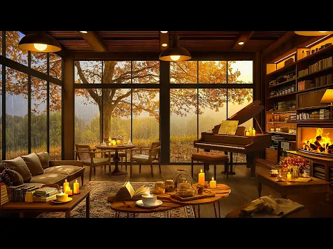 Download MP3 Relaxing Piano Jazz Instrumental Music in Cozy Coffee Shop Ambience with Crackling Fireplace to Work