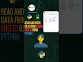 read and write data from google sheets using python