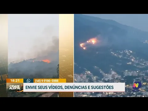 Incêndio em vegetação atinge o bairro Saco dos Limões, em Florianópolis