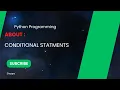 Conditional Statement Part 02 in python Programming