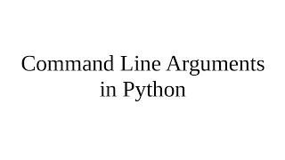 Command Line Arguments in Python