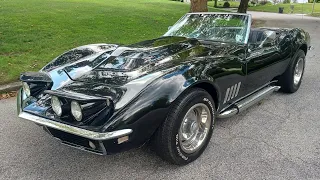 1968 CORVETTE 427 4 SPEED CONVERTIBLE BIG BLOCK TRIPLE BLACK 