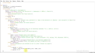 developing simple banking application in python