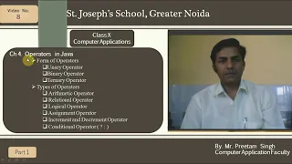 Ch 4 Operators in Java Part 1 Class 10 Computer Applications