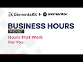 No Nonsense Business Hours ElementsKit Addon for Elementor WordPress 2025
