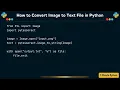 How to Convert Image to Text File in Python