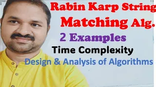 Rabin Karp String Matching Algorithm with 2 Examples Algorithm Time Complexity DAA