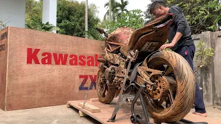 KAWASAKI ZX4R 1989 Full Restoration 4 سیلندر KAWASAKI ZXR400 بازسازی شده  KAWASAKI ZX4R 1989 Full Restoration 4 سیلندر KAWASAKI ZXR400 بازسازی شده