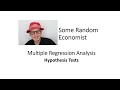 Multiple Regression Analysis Hypothesis Tests