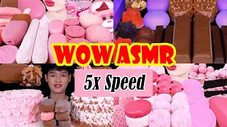 Download [WOW ASMR] Mukbangers Eating Chocolate \u0026 Cake Compilations 5x Speed! | 5x speed mukbang videos MP3