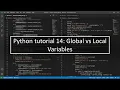 Python tutorial 14 Global vs Local Variables