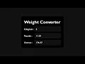 Create Weight Converter in html css and javascript Weight Converter in javascript