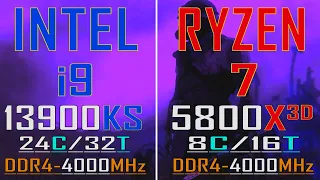 INTEL i9 13900KS DDR4 - 4000MHz vs RYZEN 7 5800X3D DDR4