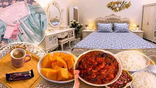 🧊 روتين بارد في صيف حار | فرشة جديدة للسرير + مرقة الطرشانة