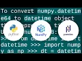 Converting between datetime Timestamp and datetime64