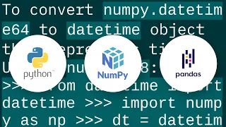 Converting between datetime Timestamp and datetime64