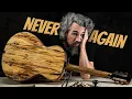 Ik probeerde een akoestische gitaar van $ 30.000 te bouwen van extreem zeldzaam hout... Het heeft...