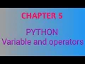 12th Computer science chapter 5 Part 1 Python variables and operators in tamil TNSCERT