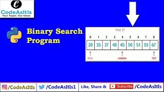 Python Tutorial Binary Search Program Using Recursion in Python Learn Python Programming