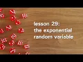 PB29 The Exponential Random Variable
