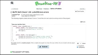 Java Practice-it Introduction to Java Programming Self-Check 1 29 LotsOfErrors-errors