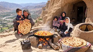 Family still living in a Cave Cooking Traditional Village Food
