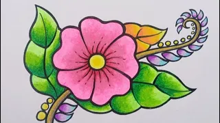 drawing decorative flora drawing simple flower decoration batik motif