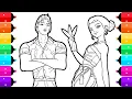 Coloring Zoey and Abby Saja from KPop Demon Hunters Coloring Pages