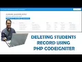 Delete Student Record using Codeigniter-3 Part-15