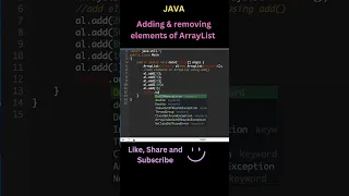 ArrayList in Java Add remove elements in ArrayList Java Programming