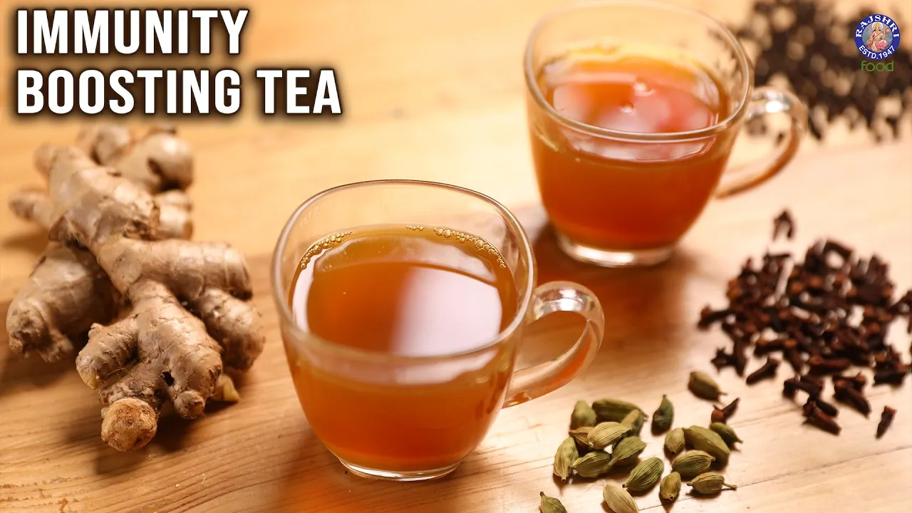Immunity Booster Tea Recipe   Herbal Tea with Easily Available Ingredients - Ginger, Turmeric, Tulsi