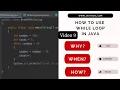 while loop in java in hindi what is the use of while loop in java