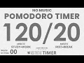 Boosted Focus Pomodoro Timer No Music 4 5 Hour Study 120 Minute Timer Minimalist Design