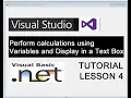 Visual Basic Net 2017-2018 Lesson 4 calculations using variables www newtechnologycentre org uk