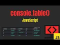 how to use console table in JavaScript