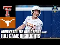 Download Lagu Texas Tech Red Raiders vs. Texas Longhorns | Game 3 Highlights | Women’s College World Series