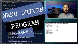 Text-based Menu Driven Program in Java Part