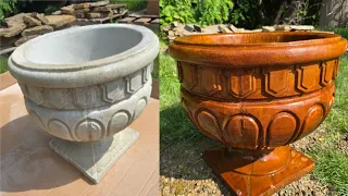 How To Easily Acid Stain Concrete Planters - Create Stunning Low Cost Planters With Ease