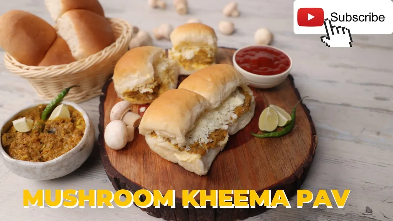 Mushroom Kheema Pav       Mushroom Keema   Veg Kheema Recipe