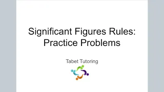 Significant Figures Rules - Practice Problems