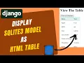 Display SQLite3 Model as HTML Table Python Django